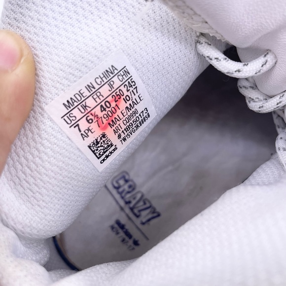 ADIDAS hi-top crazy 8 adv white running original sneakers Size 7 - Picture 11 of 13